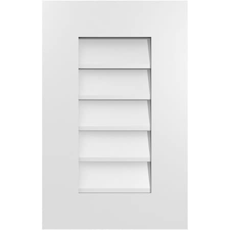 Ekena Millwork Vertical Surface Mount PVC Gable Vent: Non-Functional, w/ 3-1/2"W x 1"P Standard Frame, 14"W x 22"H GVPVE14X2201SN
